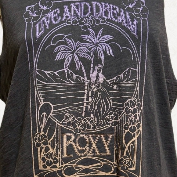 Roxy Live & Dream Graphic Muscle Tank High Low Hem Size M - Picture 3 of 7
